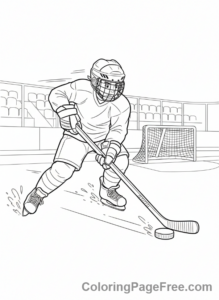 Hockey coloring page - Hockey player skating
