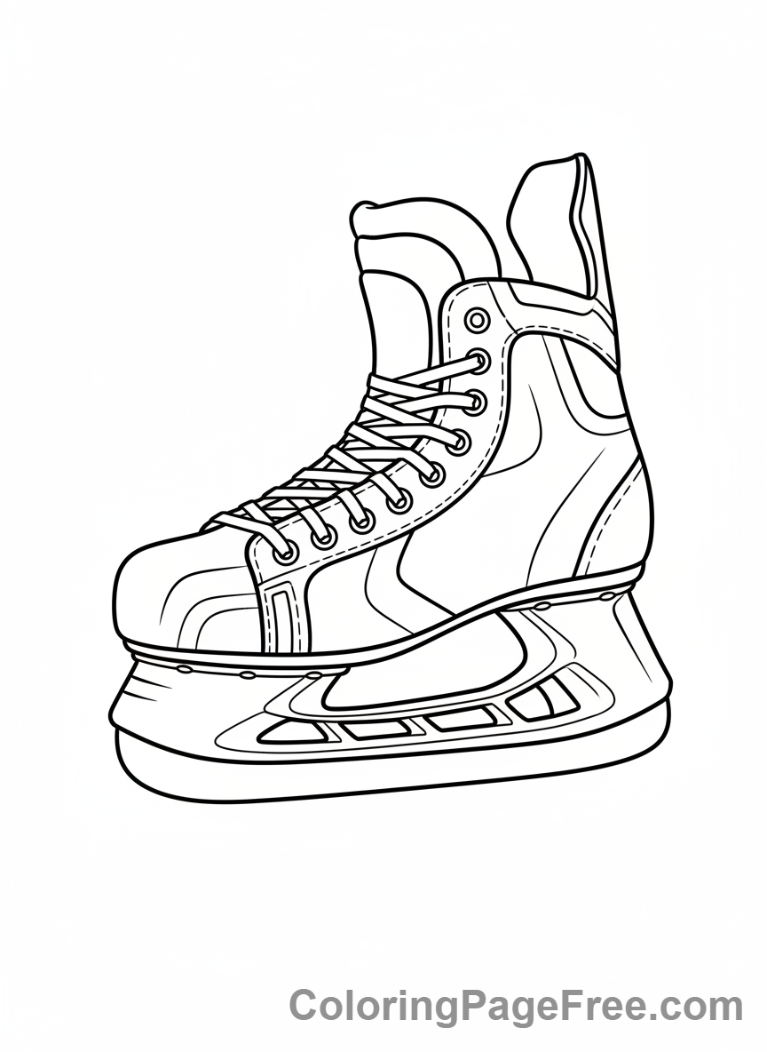 Hockey coloring page - Hockey skate detail