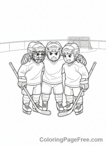 Hockey coloring page - Hockey team huddle