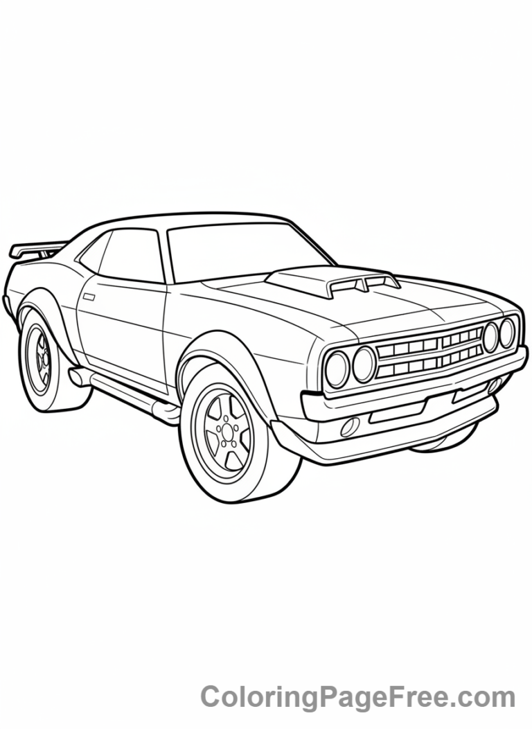 Hot Wheels coloring page - Classic car close-up