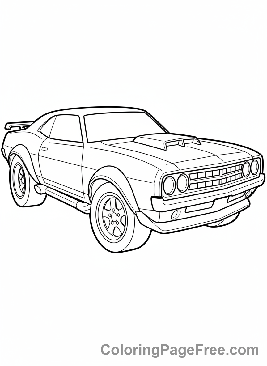 Hot Wheels coloring page - Classic car close-up