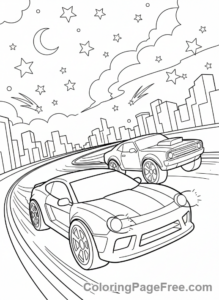 Hot Wheels coloring page - Hot Wheels night race