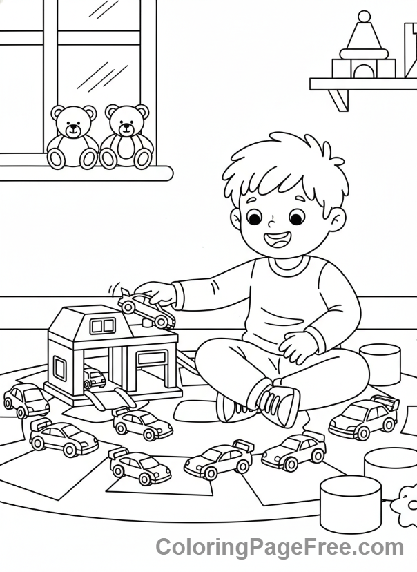 Hot Wheels coloring page - Kids garage play