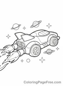 Hot Wheels coloring page - Rocket car launch