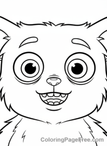 Huggy Wuggy coloring page - Huggy Wuggy looking surprised