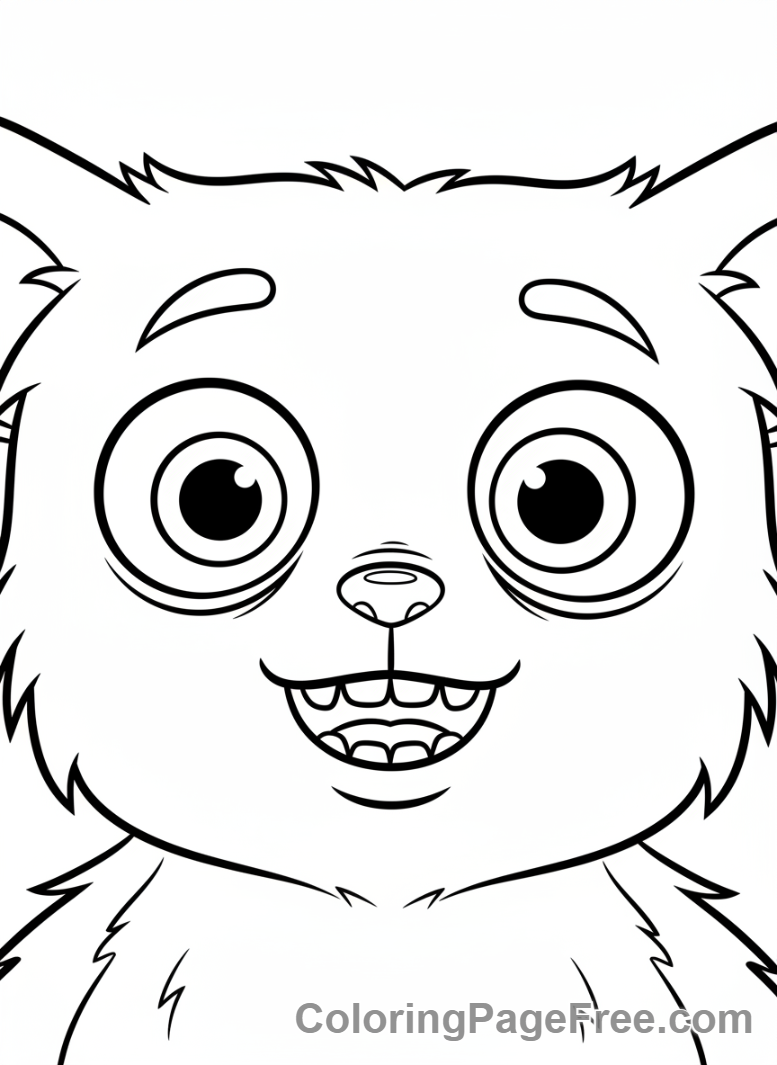 Huggy Wuggy coloring page - Huggy Wuggy looking surprised