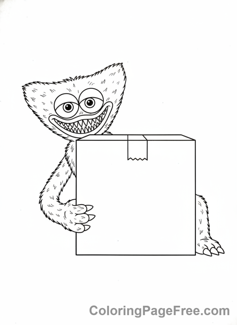 Huggy Wuggy coloring page - Huggy Wuggy peek-a-boo