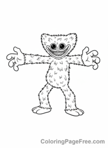 Huggy Wuggy coloring page - Huggy Wuggy reaching out