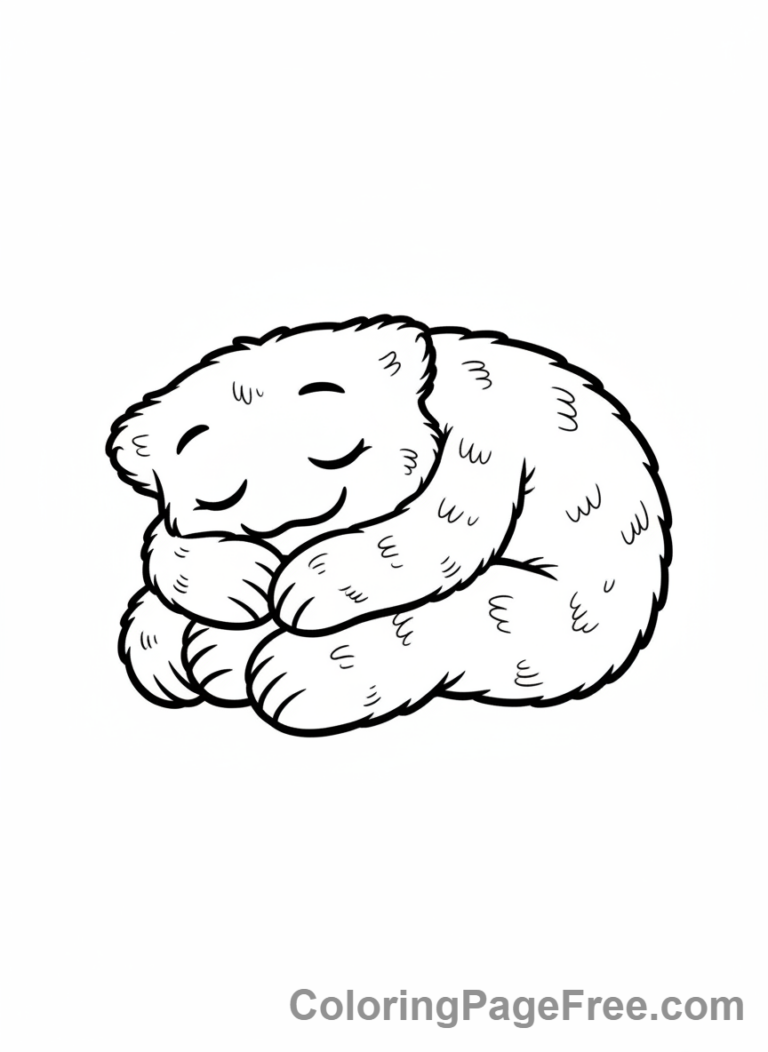 Huggy Wuggy coloring page - Huggy Wuggy sleeping peacefully