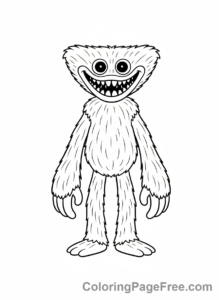 Huggy Wuggy coloring page - Huggy Wuggy standing tall
