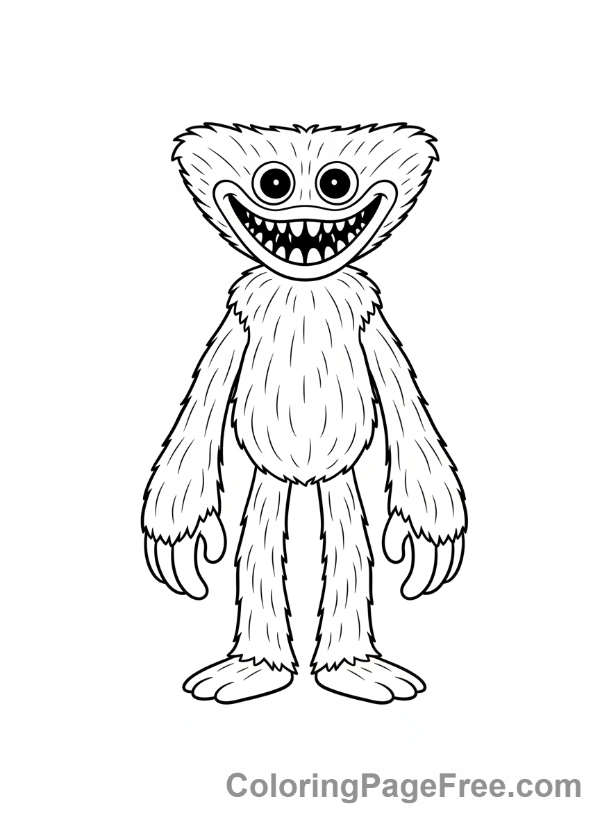 Huggy Wuggy coloring page - Huggy Wuggy standing tall