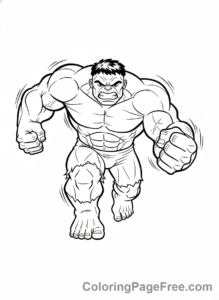 Hulk coloring page - Hulk angry run