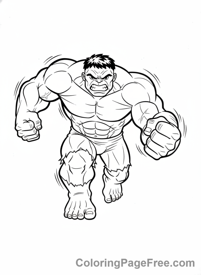 Hulk coloring page - Hulk angry run