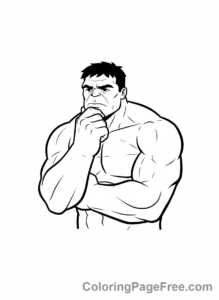 Hulk coloring page - Hulk deep thought