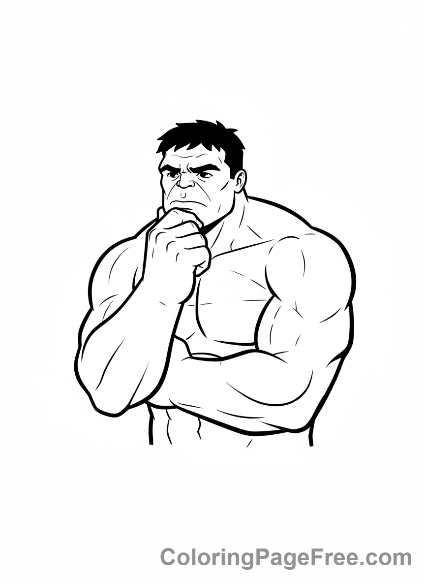 Hulk coloring page - Hulk deep thought