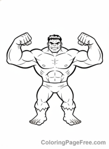 Hulk coloring page - Hulk flexing biceps