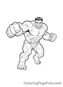 Hulk coloring page - Hulk powerful punch