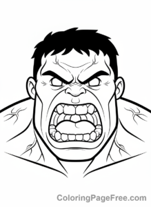 Hulk coloring page - Hulk roaring face