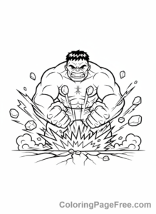 Hulk coloring page - Hulk smash ground