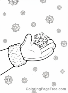 Ice coloring page - Child catching snowflake