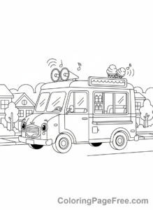 Ice Cream coloring page - Ice cream truck driving