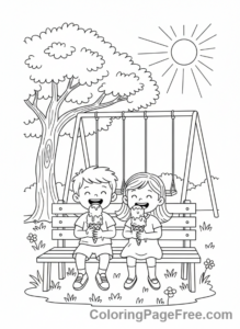 Ice Cream coloring page - Kids park ice cream