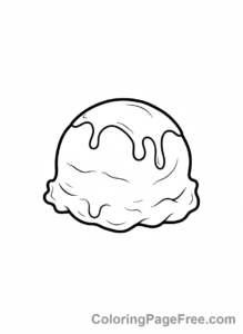 Ice Cream coloring page - Melting ice cream scoop
