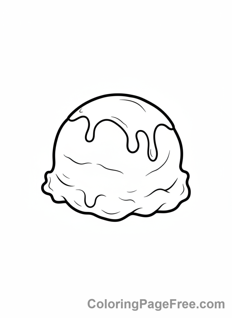 Ice Cream coloring page - Melting ice cream scoop