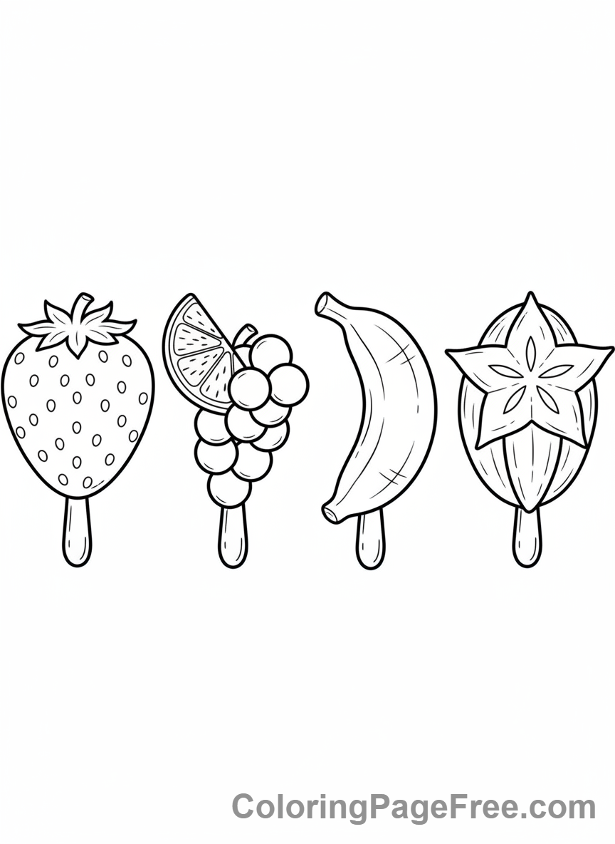 Ice Cream coloring page - Popsicle group