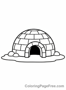 Ice coloring page - Igloo front view