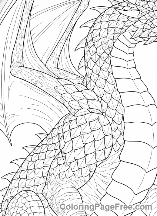 Intricate coloring page - Dragon scales pattern