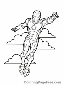 Iron Man coloring page - Iron Man flying