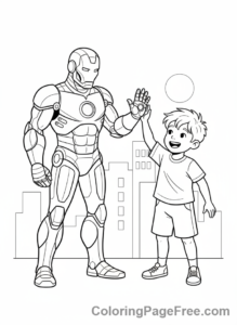 Iron Man coloring page - Iron Man high-five