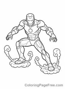 Iron Man coloring page - Iron Man landing