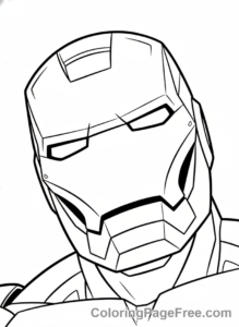 Iron Man coloring page - Iron Man looking skyward