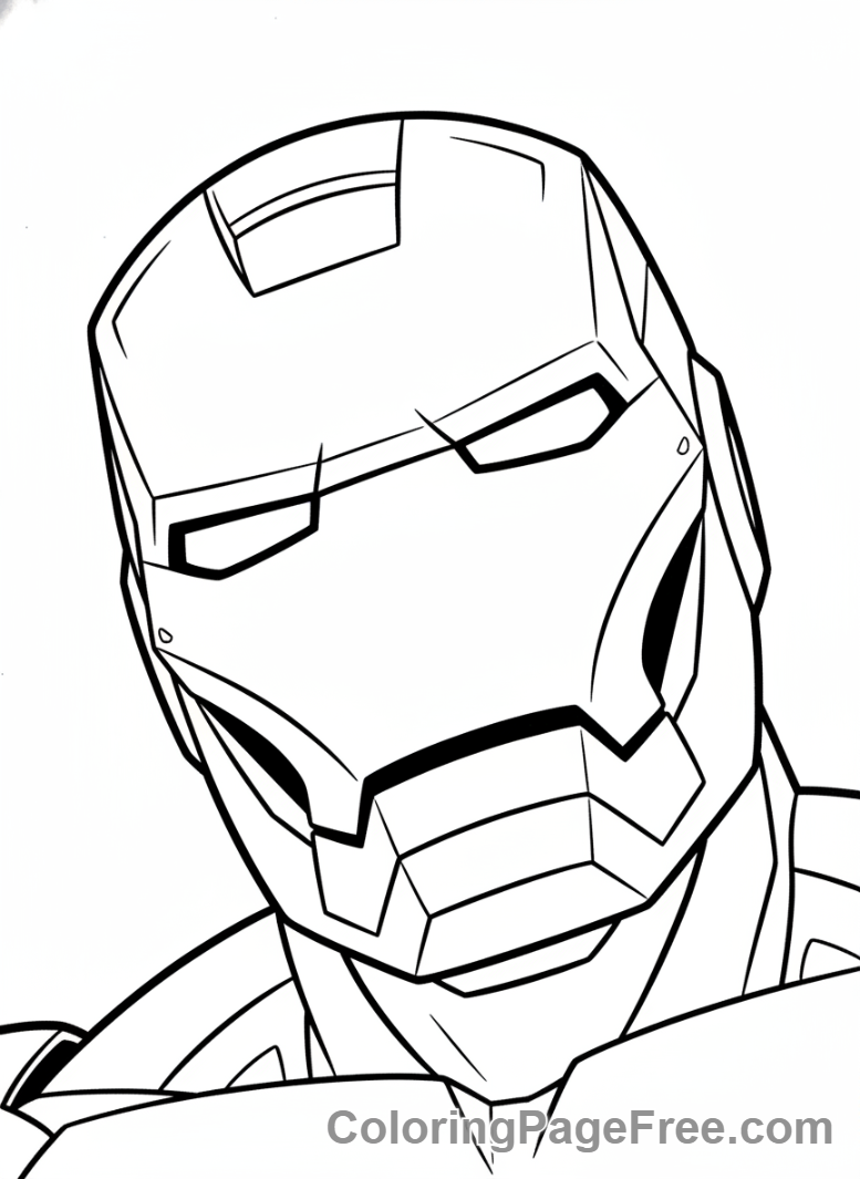 Iron Man coloring page - Iron Man looking skyward