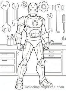 Iron Man coloring page - Iron Man workshop
