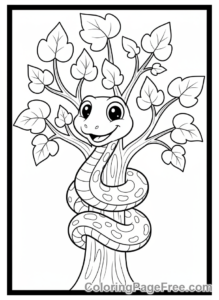 Jungle Animals coloring page - Coiled jungle snake