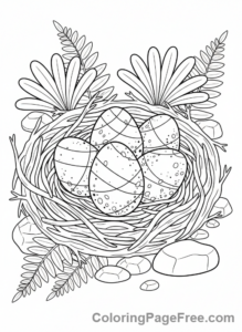 Jurassic coloring page - Dinosaur nest eggs