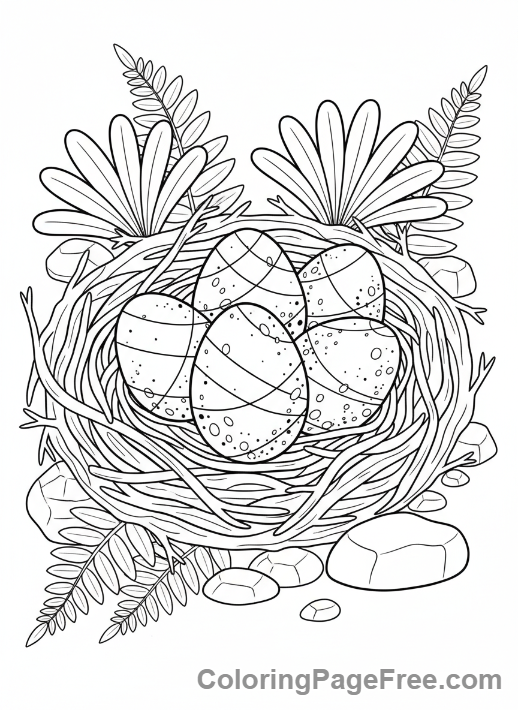 Jurassic coloring page - Dinosaur nest eggs