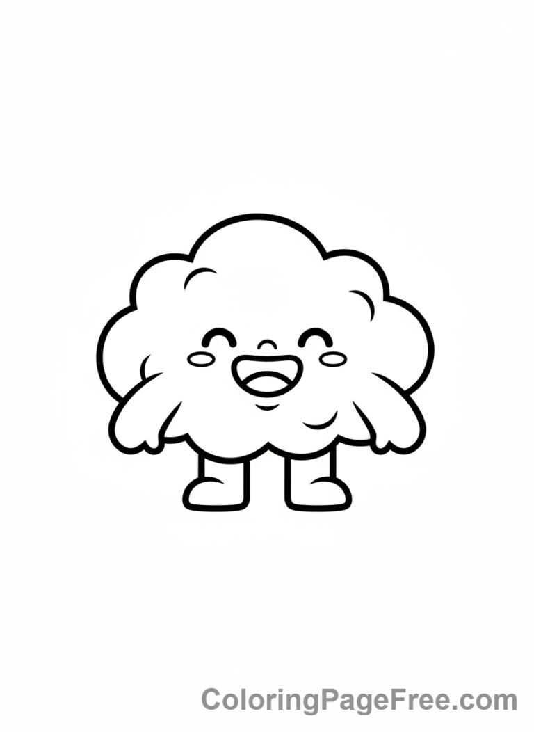 Kawaii coloring page - Kawaii smiling cloud