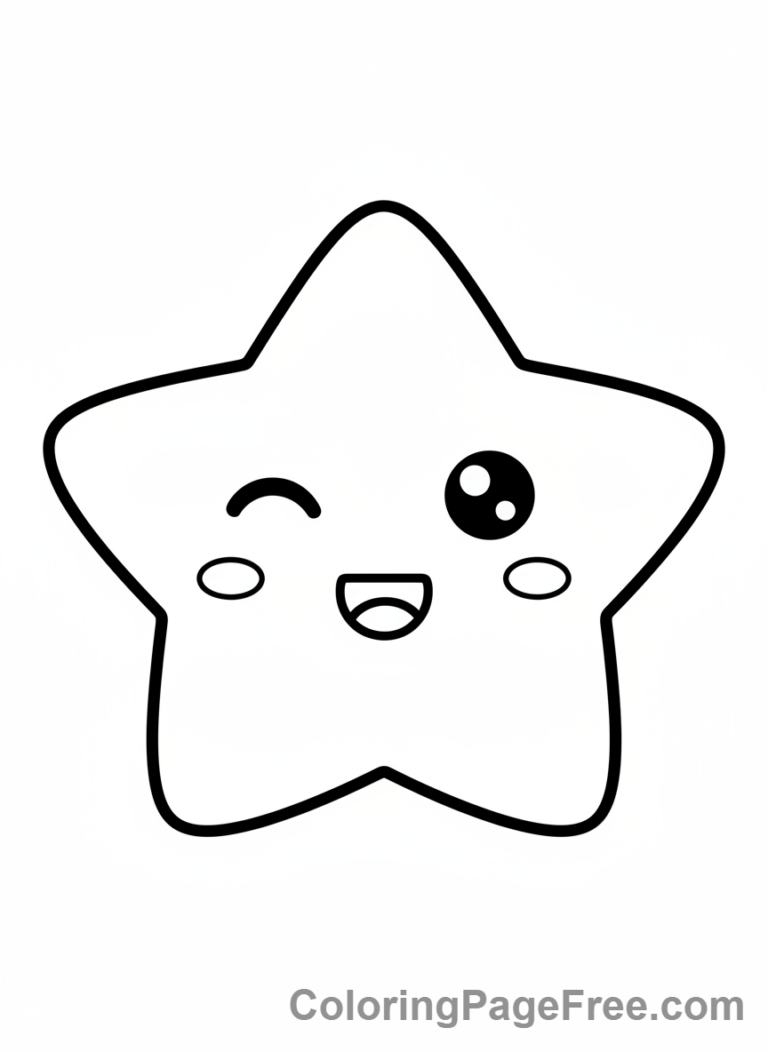Kawaii coloring page - Kawaii winking star
