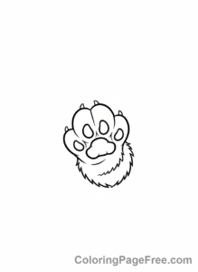 Kitten coloring page - Kitten paw reaching