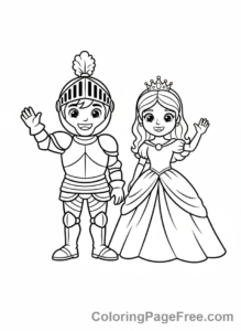 Knight coloring page - Knight Princess Friends
