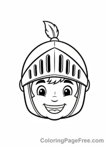 Knight coloring page - Knight Smiling Face