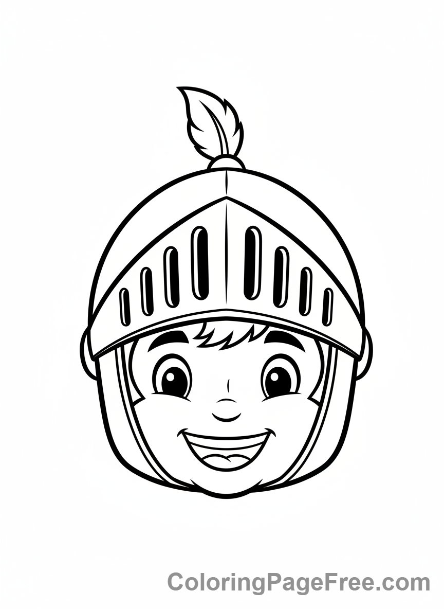 Knight coloring page - Knight Smiling Face