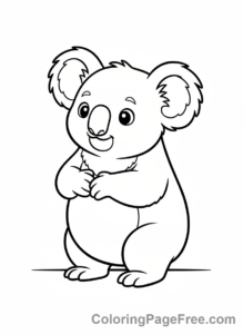 Koala coloring page - Koala standing tall