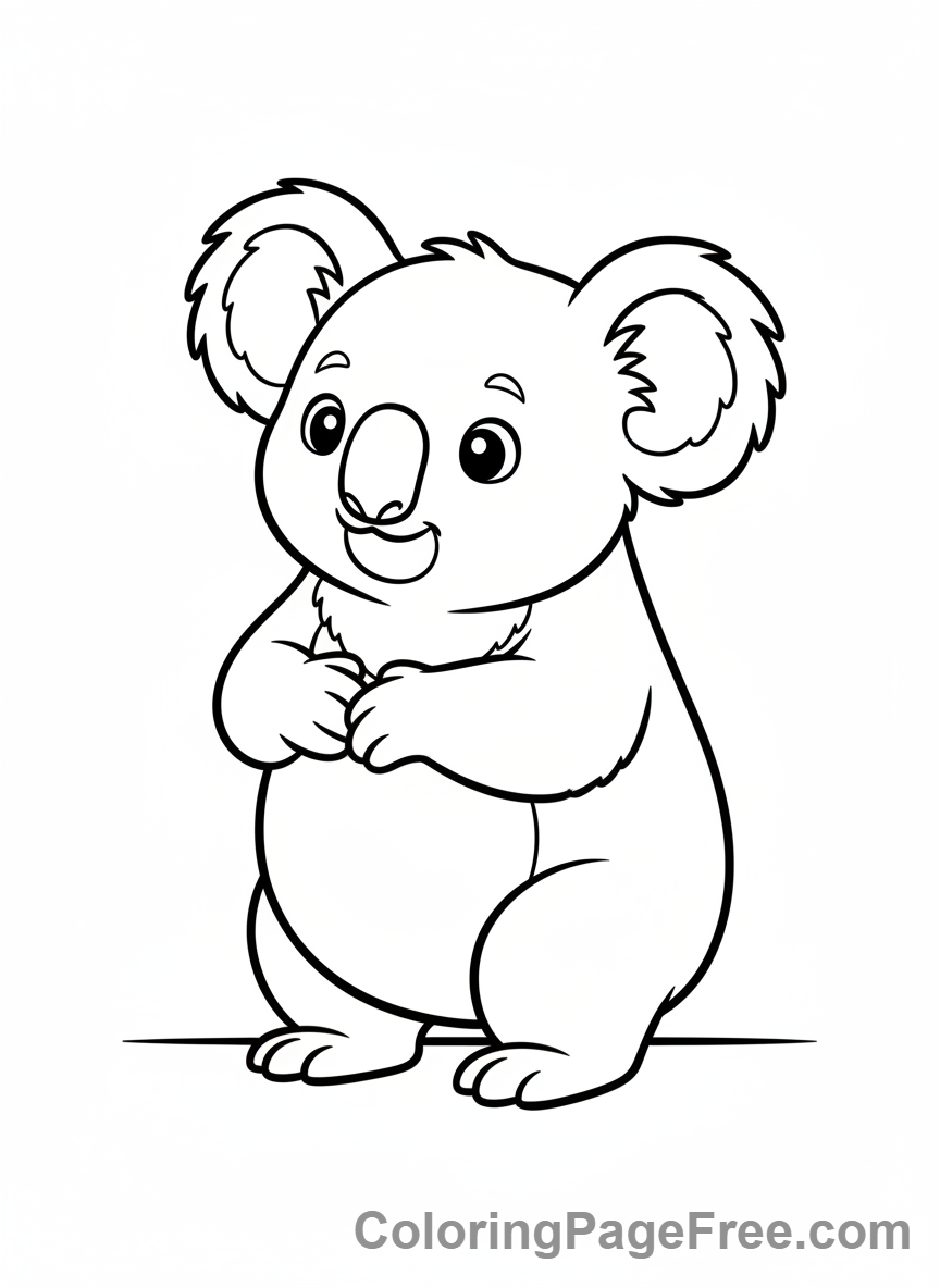 Koala coloring page - Koala standing tall