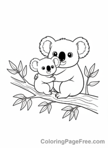 Koala coloring page - Two koalas together
