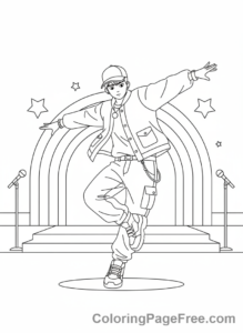 Kpop Boy coloring page - Kpop boy dancing